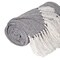 Homeroots 52" X 67" Gray and Ivory Woven Cotton Herringbone Throw Blanket with Fringe 548951 - alternate 6