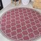 Jonathan Y Trebol Moroccan Trellis Textured Weave Fuchsia/Light Gray 5 ft Round Indoor/Outdoor Area Rug SMB109H-5R - alternate 1