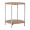 Homeroots 22" Natural and Silver Wood and Steel Round End Table With Shelf 632662 - alternate 8