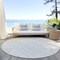 Homeroots 8' Ivory And Silver Round Southwestern Washable Indoor Outdoor Area Rug 593692 - alternate 5