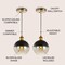 Jonathan Y Nixon 7.5" 1-Light Mid-Century Modern Metal/Glass Adjustable Drop Globe LED Pendants, Brass Gold, 2PK JYL3513A-SET2 - alternate 5