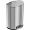 Hls Commercial 13 Gallon / 50 Liter Semi-Round Step Trash Can, Stainless Steel HLSS13D - alternate 1