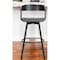 Homeroots 27" Gray and Black Faux Leather with Metal Swivel Counter Height Bar Chair 534452 - alternate 1