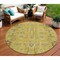Homeroots 8' Gold Wheat And Gray Round Oriental Washable Indoor Outdoor Area Rug 582070 - alternate 1