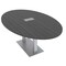Skutchi Designs Oval Conference Table With Power, 48 in W, 84 in L, Grey HAR-OVL-48X84-DOU-WA7949-ESIL - alternate 1