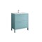 Homeroots 32" Blue Wood Freestanding Bathroom Vanity With White Sink And Two Drawers 627400 - alternate 1