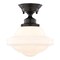 Vaxcel Huntley Farmhouse Semi-Flush Mount Ceiling Light, Oil Rubbed Bronze, Schoolhouse Glass C0367 - alternate 1
