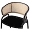 Leisuremod Ervilla Dining Chair with Stainless Steel Legs Velvet Seat and Wicker Back, Black, 4PK EC20BL4 - alternate 10