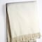 Homeroots 55" X 70" Cream Cotton Blend Plush Throw Blanket with Fringe 702219 - alternate 5