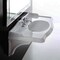 Whitehaus Collection 40 in Rectangular Wall Mount Basin with Integrated Oval Bowl and Ceramic Shelf Supports AR874-MNSLEN-3H - alternate 3