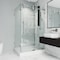 Vigo 36 in. L x 48 in. W x 79 in. H Frameless Sliding Shower Enclosure Kit in Stainless Steel VG6051STCL48WR - alternate 1