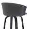 Homeroots 26" Gray and Black Faux Leather Counter Height Swivel Bar Chair 534419 - alternate 9
