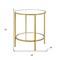 Homeroots 22" Brass And Clear Glass And Steel Round End Table With Shelf 544217 - alternate 5