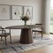Homeroots 86" Walnut Solid Wood Double Pedestal Base Oval Dining Table 720698 - alternate 5