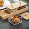 Basicwise Set of 3 Square Glass Jars with Bamboo Lids and Wooden Tray - Rectangular Charcuterie, Snack QI004711.3 - alternate 9