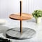 Laurie Gates California Designs Grey Marble and Acacia Wood 2 Tier Server 124646.01 - alternate 4