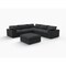 Homeroots Black Linen Blend Modular L Shaped Six Piece Corner Sectional 716930 - alternate 5
