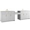 James Martin Vanities Bellshire 120" Dual Vanity Set w/24" Make-Up Counter, Bright White w/3 cm Lime Delight Silestone Top 660-VMC120-BW-3LDL - alternate 4