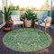 Homeroots 8' Emerald Round Medallion Washable Indoor Outdoor Area Rug 608018 - alternate 5