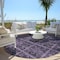 Homeroots 8' Purple Plum And Charcoal Round Medallion Washable Indoor Outdoor Area Rug 589310 - alternate 8