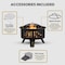 Pure Garden 25-Inch Round Outdoor Wood Burning Firepit/Fireplace, Black 50-FP189 - alternate 5
