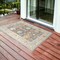Homeroots 2' X 3' Gray and Orange Floral Stain Resistant Indoor Outdoor Area Rug 531492 - alternate 1