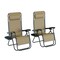 Lavish Home Zero Gravity Chairs with Table and Holders, Beige Recliners, Set of 2 80-ANTIG-4 - alternate 1