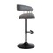 Homeroots Gray and Black Faux Leather with Metal Swivel Adjustable Height Bar Chair 534476 - alternate 8
