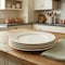 Homeroots White Four Piece Round Weave Stoneware Service For Four Salad Plate Set 483499 - alternate 7