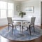 Homeroots 8' Denim Blue And Ivory Round Abstract Washable Indoor Outdoor Area Rug 617598 - alternate 6