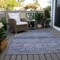 Homeroots 8' X 10' Blue Aqua And Charcoal Floral Washable Indoor Outdoor Area Rug 606185 - alternate 8