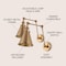 Jonathan Y Rover 7" Classic Industrial Metal Adjustable Arm LED Wall Sconce, Brass Gold, 2PK JYL7461A-SET2 - alternate 10