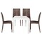Leisuremod Mace Mid-Century 5-Piece Outdoor Dining Set, White/Brown MT31WC19BR4 - alternate 1
