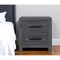 Homeroots 25" Dark Gray Solid and Manufactured Wood Distressed Two Drawer Nightstand 564647 - alternate 6