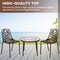 Leisuremod Devon 3-Piece Aluminum Patio Dining Set, Tempered Glass Top Table & 2 Stackable Chairs, Brown DT20CBR - alternate 9
