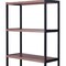 Homeroots Brown And Black Metal Three Tier Bookcase with Two Doors 486292 - alternate 4