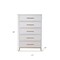 Homeroots 30" White Solid Wood Five Drawer Chest 524127 - alternate 9