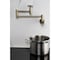Kingston Brass Wall Mount Pot Filler Faucet with Knurled Handle, Antique Brass KS8103RKZ - alternate 6