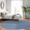 Homeroots 8' Blue And Sky Blue Round Floral Washable Indoor Outdoor Area Rug 610644 - alternate 7