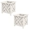 Pure Garden Lattice Design Outdoor Planter Box 15.5" Square 16.5" Tall White Decorative Plant Pots, 2PK 50-LG1359-2 - alternate 1
