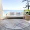 Homeroots 8' Ivory Orange And Blush Round Abstract Washable Indoor Outdoor Area Rug 588752 - alternate 7