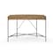 Homeroots 45" Natural and Bronze Half Circle Writing Desk With Two Drawers 543772 - alternate 7