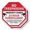 Signmission No Trespassing Property Under 24 Ho, 6 inch X 6 inch, Plastic Sign, 2PK OC-P-2PACK-6-98 - alternate 1