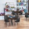 Regency Square Kee Adjustable Classroom Table W/ 4 Andy Stack Chairs, 36 in W, 30 in L, Neo Walnut TB3636NWAPBK45BK - alternate 5