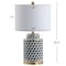 Jonathan Y Ellie 24.5" Tumbling Block Ceramic/Metal LED Table Lamp, Black/White JYL3048A - alternate 7