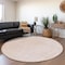 Homeroots 8' Pink And Gray Round Geometric Washable Indoor Outdoor Area Rug 594409 - alternate 6