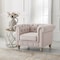 Homeroots 34" Pink And Brown Linen Tufted Chesterfield Chair 533991 - alternate 8