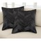 Homeroots Set of Two 18" Black Chevron Cowhide Throw Pillows, 2PK 544579 - alternate 1