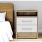 Homeroots 20" White And Natural Wood Two Drawer Nightstand 534900 - alternate 1