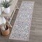 Jonathan Y Primrose Art Nouveau Floral Border Non-Slip Machine-Washable Cream/Turquoise 2ft x 8ft Runner Rug BTF100E-28 - alternate 1